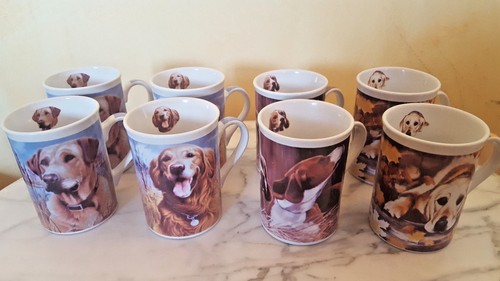 Tasses café décor chien x8 - chien,