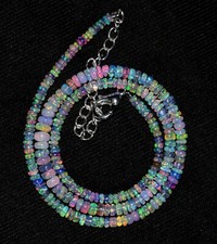 Collier De Perles En Opale Naturelle Éthiopienne Wello Fire Opale 16"