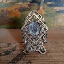 Petit cadre ancien Photo bronze ou laiton décor floral