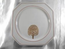 ( 554 ) ASSIETTE CARRÉ " ARBRE OR " EN PORCELAINE SIGNÉE GALLO GOLDBAUM