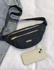 Sac Banane Noir Femme Homme Ceinture Ajustable Neuf Sacoche Zippé Mode Style FR