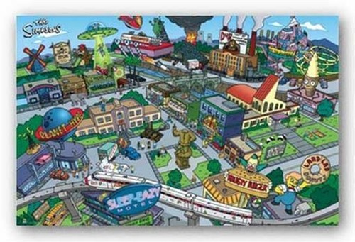 Affiche des simpsons paysage - affiche,