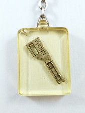 PORTE-CLES - FICHET - Résine INCLUSION Coffre-Forts SERRUERIE 1960s Vintage