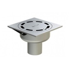 Siphon de sol inox 100x100 mm H35 mm à sortie verticale - Netdrain Standard ACO