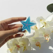 Blue Star Fish Iron On Patch