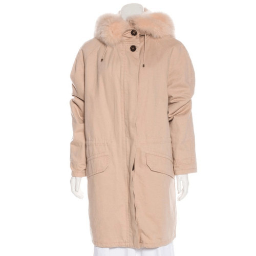 Yves salomon fur trimmed - yves, pink