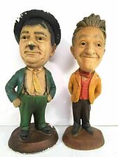 Esco Productions Vintage Stan Laurel Oliver Hardy Chalkware Statues Fait En USA