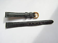 Ancien bracelet femme montre SEIKO NOIR - Lézard Véritable  -11 mm - NEUF