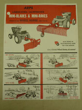 VINTAGE ARPS MINI-BLADES & MINI-RAKES SPEC SHEET for WHEEL HORSE TRACTORS