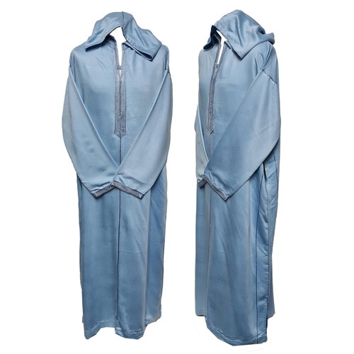 Marocain bleu coton laine - bleu, coton/laine