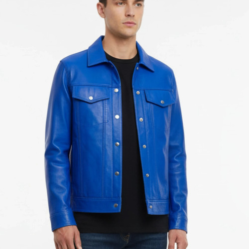 Nouvelle chemise cuir - chemise, bleu