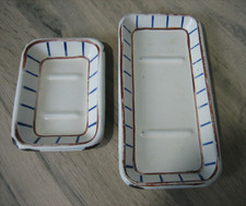 Ancien Porte Savon & Brosse à dents ou à Eponges en Tôle émaillée