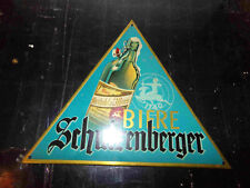 RARE ANCIENNE TOLE TRIANGULAIRE BIERE BRASSERIE  SCHUTZENBERGER  ALSACE