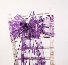 Organza Chaise Nœud Hottes Chemins de Table Papillon Bourre Motif Mariage