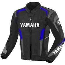 YAMAHA Veste Motard en Cuir Hommes Veste en Cuir de Moto Veste en Cuir de Motard