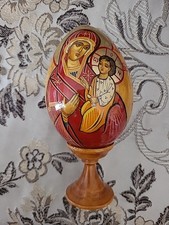 Oeuf Vierge Marie Russie bois laqué