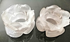 deux anciennes tulipes de lustre lampe applique forme de rose en verre