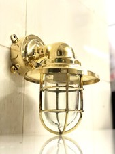 Applique murale maritime en laiton - lampe cloison avec bouchon d'abat-jour p...