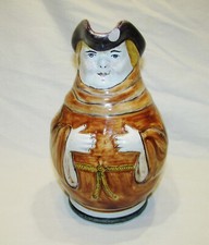 PICHET  MOINE ANCIEN EN BARBOTINE  ONNAING ANTROPOMORPHE 19éme majolica pitcher