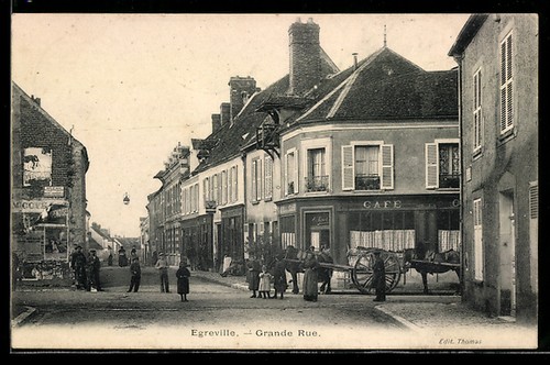Cpa egreville grande rue avec - grande,