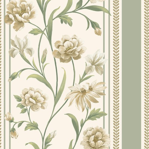 Floral raya papier - papier, vert