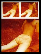 PHOTO STEREO EROTIQUE sur verre NU FEMININ 1900 - 1920  risque nude  / 686