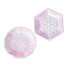  16 pièces assiette de service en papier de Noël flocon de neige imprimé