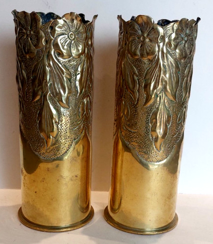 Paire vases obus trench - n°2,