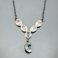 Bijoux collier topaze bleue