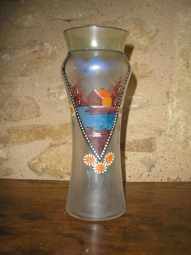 Vase verre depoli - verre, deco