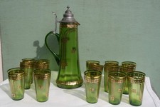 service à eau orangeade en verre jugendstil vers 1900.