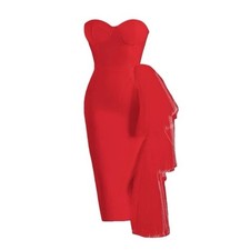 Red Sweetheart Neckline