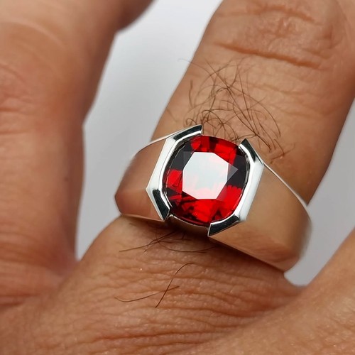 Bague pour hommes - grenat, rouge