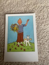 CARTE POSTALE 15X10 TINTIN CARTE DE VOEUX NOEL PAQUES....