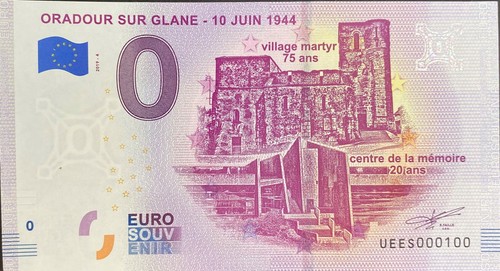 Billet euro oradour sur - 0,