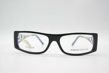 Vintage Pilgrim Design Danois 770-009 Noir Argent Rectangulaire Lunettes NOS