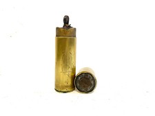 Ancien briquet de soldat en laiton décoré fait avec Pièce de monnaie ww1 ww2