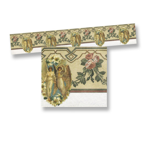 Papier peint bordure florale - papier,