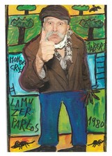 JABER - Autoportrait - Art brut/Outsider art - Peinture/Collage originale - Rare