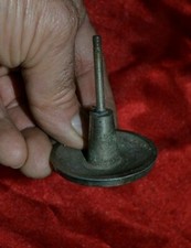 Ancien bouton en métal chromé pour porte de placard buffet tiroir (Ø 48mm)