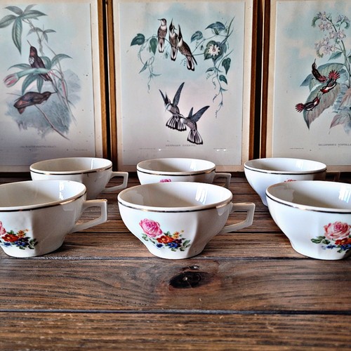 Tasses porcelaine motif - porcelaine,
