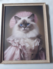 Tableau Impression sur Toile sous vitre encadré Représentant Un Chat Siamois