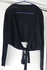 Gilet boléro court noir en maille    M