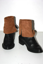 MIISTA London Bottines Luxe à Revers Cuir Daim T 38 TBE