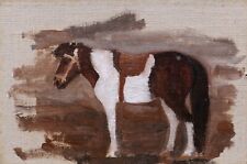 Tableau encadré art animalier espagnol Mateo HERNANDEZ poney selle Art Déco 1930