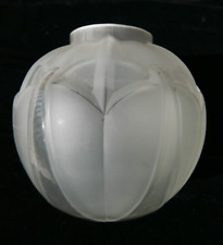 très très rare vase boule blanc poli satiné A.HUNEBELLE Nymphéa ART DECO 1930