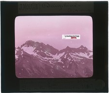 Roche du Galibier, photo J. Moulin, plaque verre, couleur, positif 8,5x10 cm