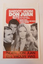Don Juan 1973 Brigitte Bardot Roger Vadim affiche cinema originale