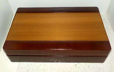 Boîte cave à cigares vintage en bois extérieur façon cuir (comme neuve)