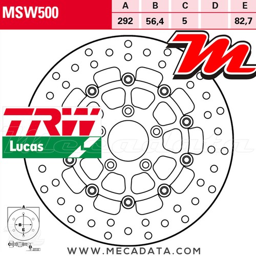 Disque frein avant trw - avant,